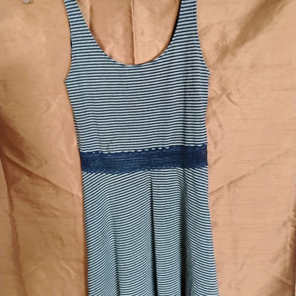 Striped Blue Sleeveless Dress